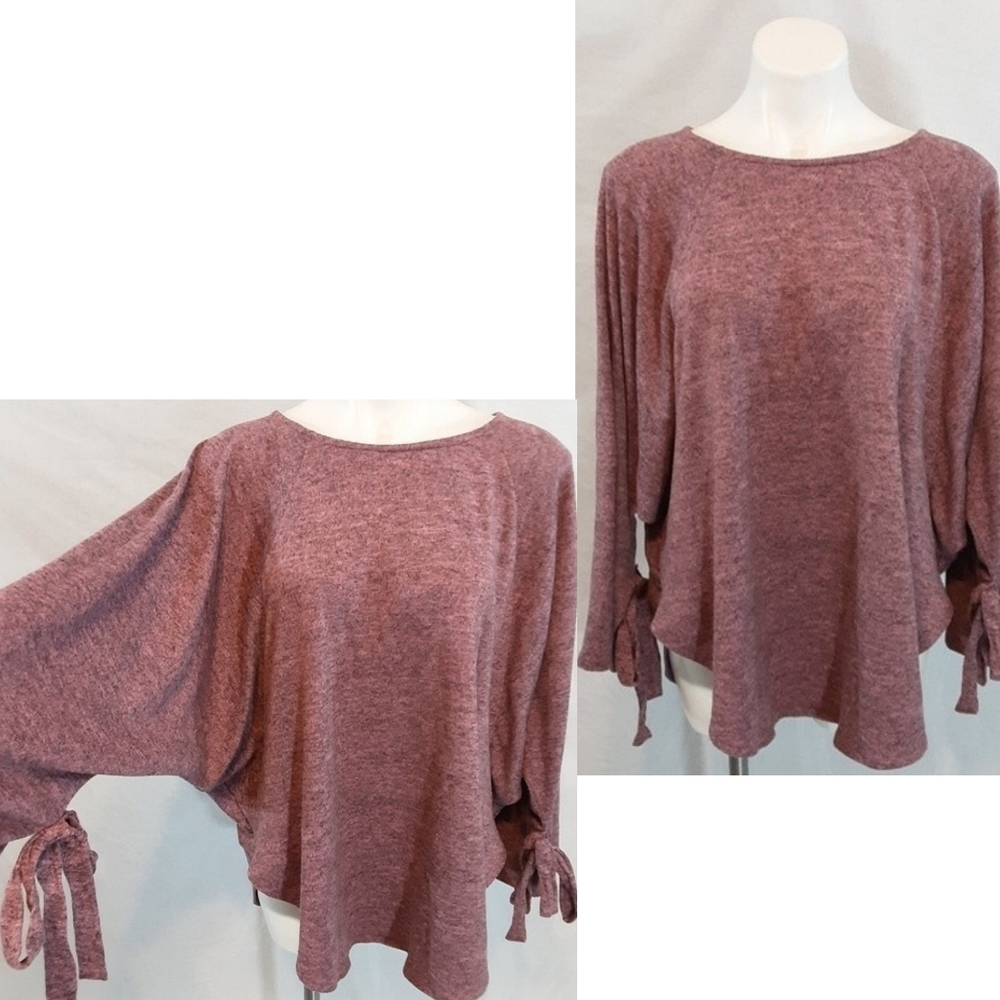 Love In Oversized Dolman Sleeve Lightweight Pullover Slouchy Lounge Top OS Flowy